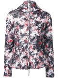 palm print hooded puffer jacket
