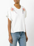 floral patch shortsleeved sweatshirt