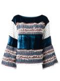 velvet and tweed panelled top