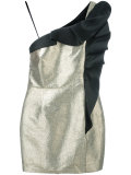 high shine pleated trim dress 