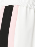 contrast panel flared trousers