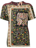 floral embroidered detail T-shirt