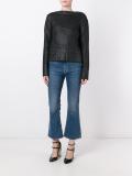 waxed effect woven jumper