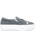 patched slip-on sneakers
