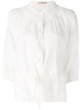 embroidered semi-sheer blouse