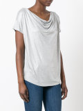 draped neck T-shirt