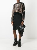 leather panel cropped jumper