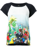 bird print T-shirt