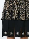 snake print effect pleated skirt