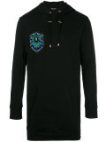 embroidered side zip hoodie