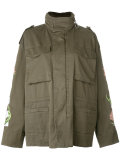 flower print military jacket 