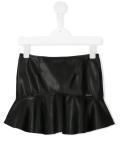 leather effect mini skirt