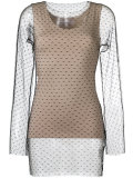 sheer panel blouse
