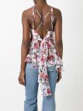 floral print V-neck top