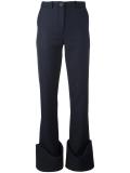folded hem slim fit trousers