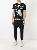 skull and slogan T-shirt