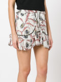 printed ruffle-trimmed skirt