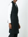 belted sleeveless coat 