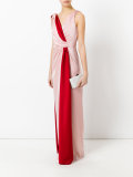contrast sash evening gown