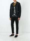 hooded biker detail jacket