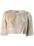 velvet effect cropped jacket