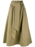 front knot midi skirt