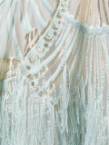 feather effect sheer gown