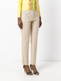 plain slim-fit trousers 