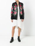 rose embroidered bomber jacket