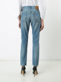 distressed high-rise jeans 