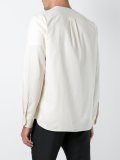 v neck button down shirt