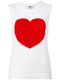 heart motif knitted tank