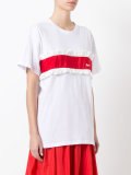 frill detail striped T-shirt