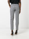 checked slim-fit cropped trousers