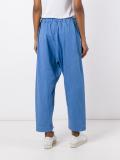 side stripe denim trousers