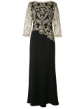 embellished gold-tone floral gown