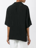 ruffle trim asymmetric hem shirt