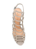 block heel caged sandals 