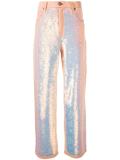 sequin flared trousers