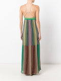 metallic pleated maxi dress
