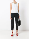 contrast collar top 