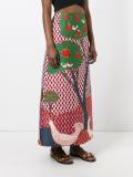 embroidered tree maxi skirt