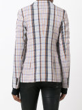 notched lapel check blazer