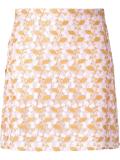 floral macramé straight skirt