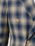 double-breasted check blazer