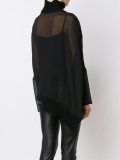 semi sheer jacquard blouse