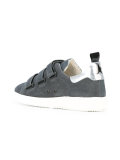 metallic leather-trimmed sneakers