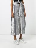 tied belt cropped trousers