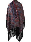 fringed embellished poncho