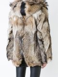 fur hooded reversible jacket